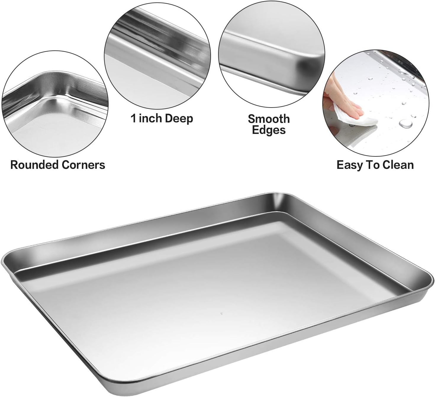Skiennix Stainless Steel Baking Sheet Set - 3 Trays, 3 Racks & 3 Silicone Mats - Easy Clean, 10/12/16 Inch