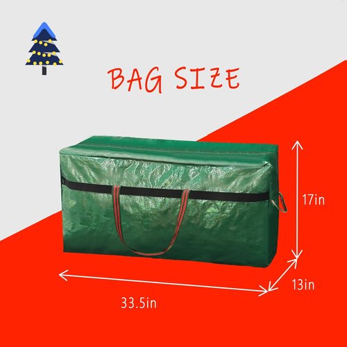 Christmas Tree Bag - Waterproof & Tearproof Storage for 4FT/5FT Trees | Easy Transport with 4 Handles - Green