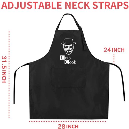 ZOORON Funny Cooking Chef Apron with Pockets BBQ Kitchen Work Aprons Birthday Father’s Day Grilling Gifts for Papa, Husband