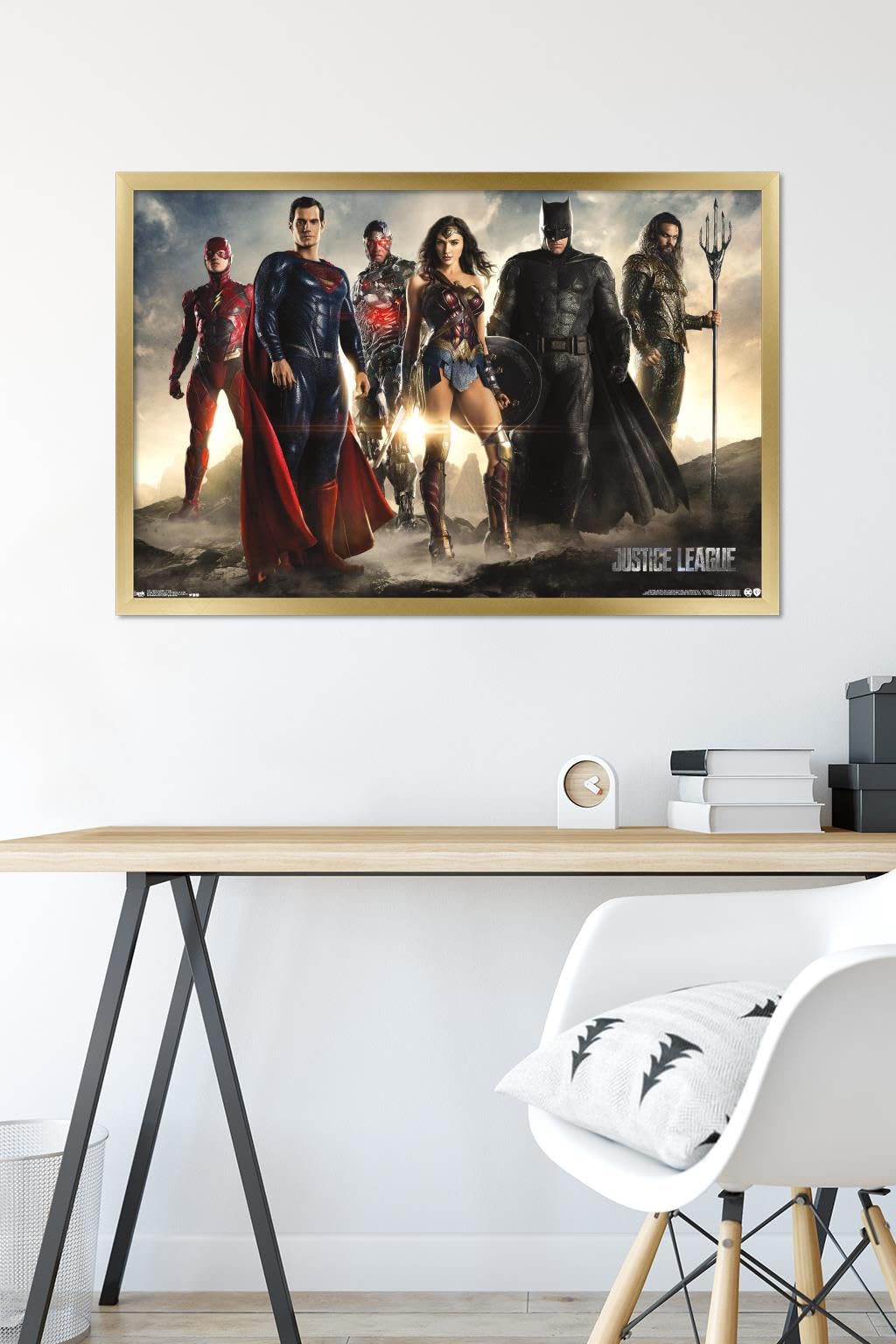 Trends International DC Comics Movie - Justice League - Group Wall Poster, 22.375" x 34", Gold Framed Version