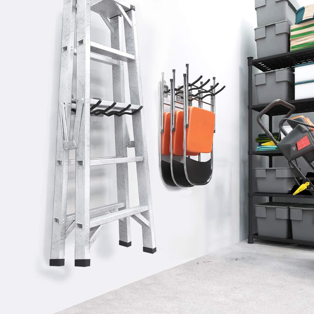 TORACK Garage Hooks - Heavy Duty 12" Steel Tool Organizer | 4 Pack Wall Mount Storage for Tires, Ladders & Tools
