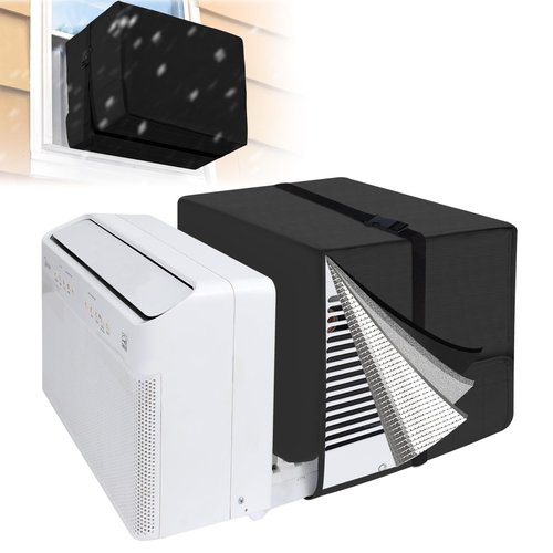 Air Conditioner Covers for Outside 20"W x 14"H x 12"D Compatible with Midea AC 8000/10000/120000 BTU, 3 Layers Insulation Window AC Covers for Outside Compatible with Midea U Shaped Unit, Black