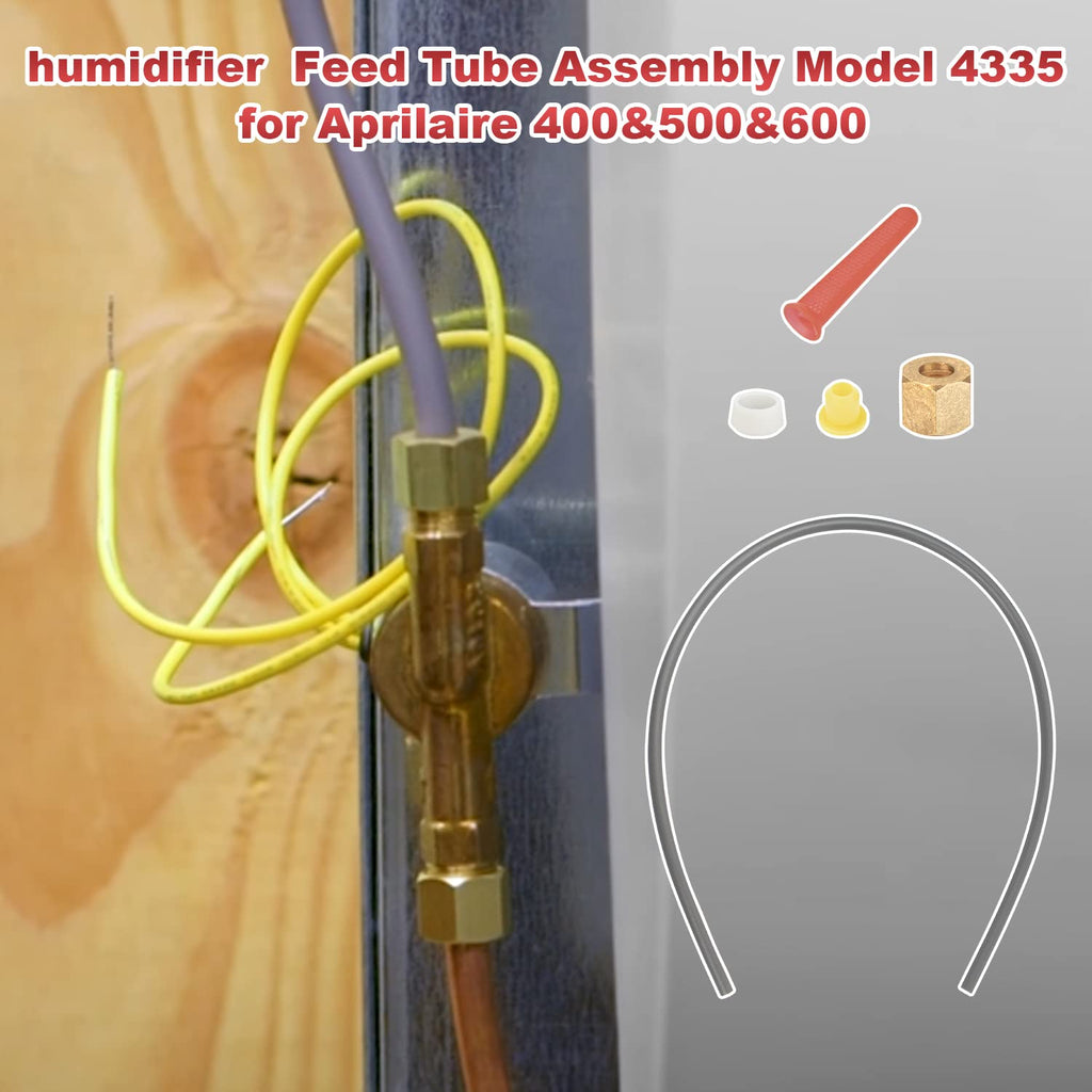 TNITRIB for Aprilaire 600 Humidifier Assembly-Feed Tube with Compression Sleeve and Nut (4335)&Included in-Line Strainer (4004)、Yellow Orifice (4231)