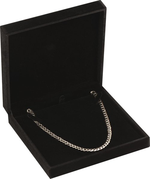 LAODA Big Necklace Chain Jewelry Gift Box Soft Touch Premium Velvet Material Choker Necklace Storage Holder Box for Women Men Size 6.4"(W)*6.4"(D)*1.5"(H) (1, Black)
