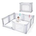 Doradotey Baby Playpen - Adjustable Large Playard for Toddlers | Foldable Indoor Play Center, Light Grey 180x200x68cm
