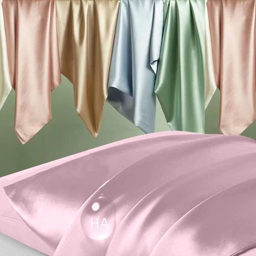 **Skiennix Mulberry Silk Pillowcase - Anti-Acne Cooling Sleep Cover, Standard Size, Light Pink**