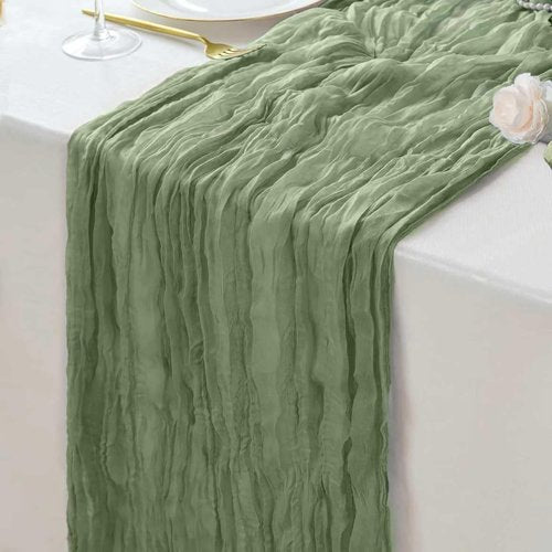 20 Pack Sage Green Cheesecloth Table Runner 35 x 71 Inch Gauze Fabric Boho Christmas Table Runner for Wedding Arch, Rustic Bridal Shower, Baby Shower, Party Decorations, Farmhouse Home Decor