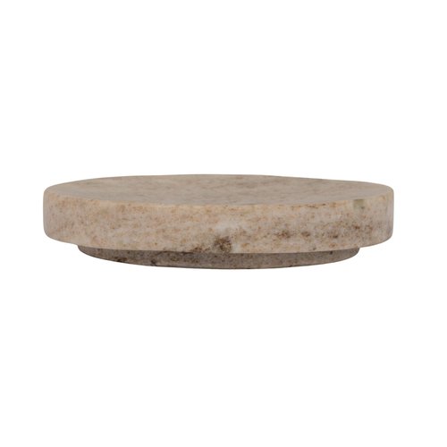Creative Co-Op Marble Round Soapdish, Beige