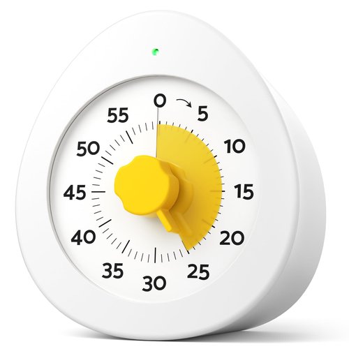 LIORQUE Visual Timer for Kids, 60-Minute Countdown Kitchen Timers for Cooking, Kids Timer with Silent Operation & Countdown Pause for Teaching Classroom Office