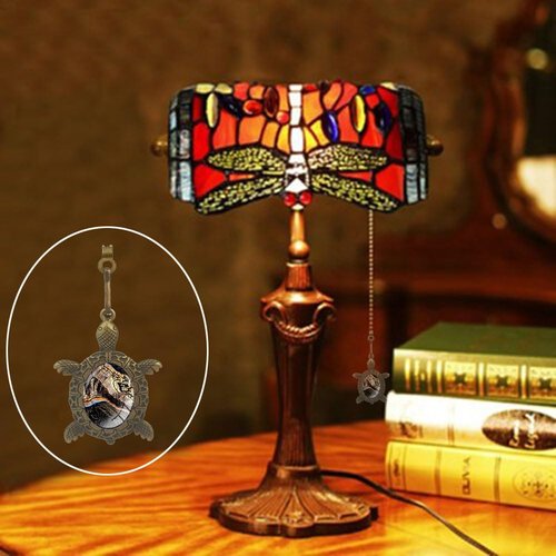 Hyamass Ceiling Fan Light & Fan Pull Chain Extender - 12" Sea Turtle Design with Ball Connector, Universal Light and Fan Pull Chain Set for Easy Decoration (Bronze)