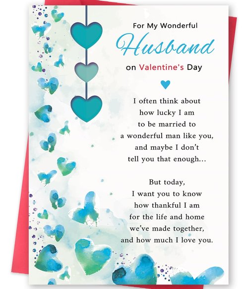 Missonemi Husband Valentines Day Card, Funny Valentines Cards Gifts for Husband from Wife-8x5.3 Inches, Double-Sided