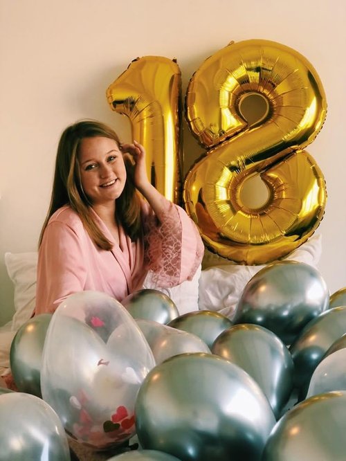 Gold Number Balloon by [Brand Name] - 40 Inch Foil Decoration for 18th Birthday & Wedding Celebrations