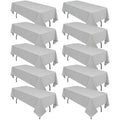10 Pack Light Grey Tablecloths for 6ft Rectangle Tables 60 x 102 Inch - Polyester Table Cover Stain and Wrinkle Resistant Washable Fabric Table Clothes for Wedding Party Banquet Reception Restaurant