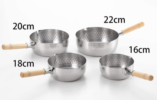 Japanese Stainless Steel Yukihira Saucepans 20cm Cooking Pot, 2.2 Quart, Made in Japan, 2-Pack