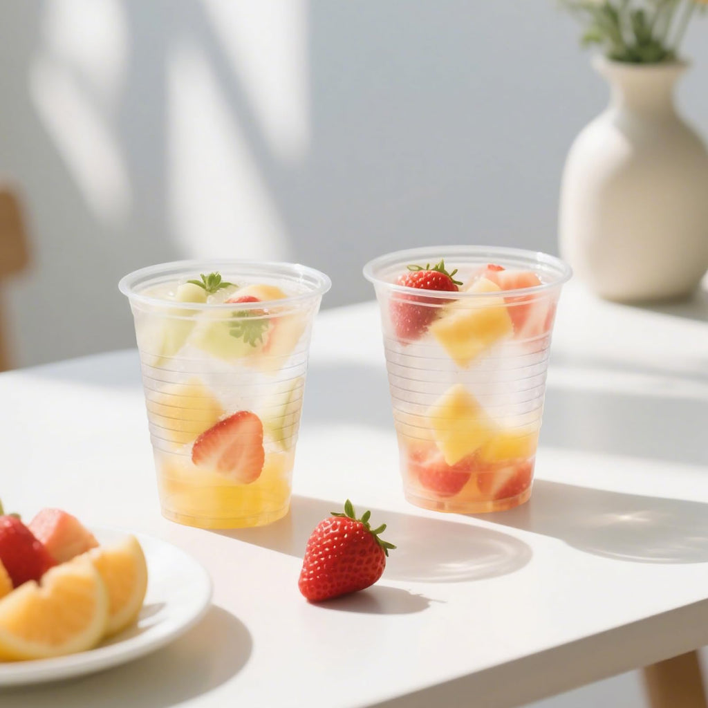 BYSNOW 16 oz Clear Plastic Cups, 200 Count Disposable, Cocktail Party, PP Clear for Party, Hot/Cold Beverages, Soda, and Wedding(16oz 200count)