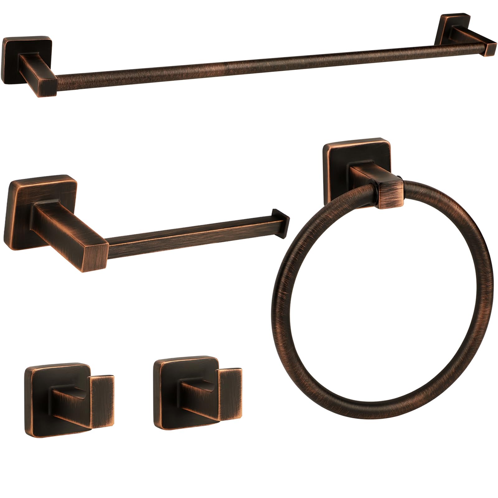Ntipox 5 Piece Antique Bathroom Hardware Accessories Set Oil Rubbed Bronze,24 Inch Towel Bar Set,Towel Rack Set,Bathroom Towel Holder Set