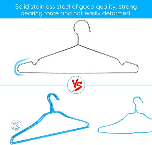 Fayleeko Wire Coat Hangers - 40 Pack Heavy Duty Stainless Steel Ultra Thin Space-Saving 16.5 Inch