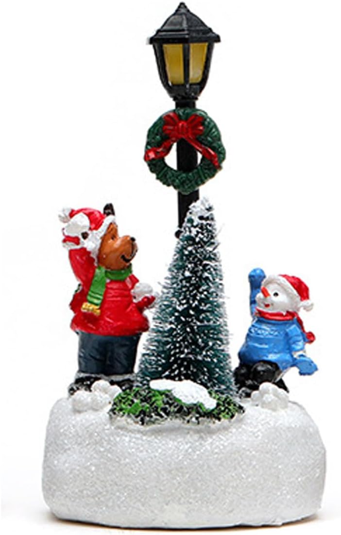 Regine Switzerland Christmas Figurines - LED Light Deer & Snowman Ornaments for Winter Home Decor