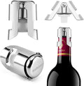 3Pack Leak-Proof Champagne Bottle Stoppers, Stainless Steel Reusable Wine Stoppers, Vacuum Sealer for Fresh Sparkling Wine