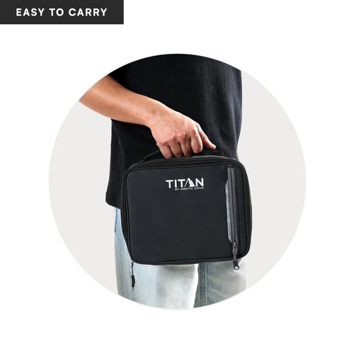 Titan Fridge Cold Lunch Box With 2 350g Ice Walls®, Black Ice