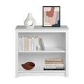 Prepac Sonoma 2-Tier Bookcase 29"H with 1 Adjustable Shelf, White Storage Cabinet, Modern Display Cabinet, Bookshelf with Storage Shelves for Home Office, Living Room, Bedroom Organizer