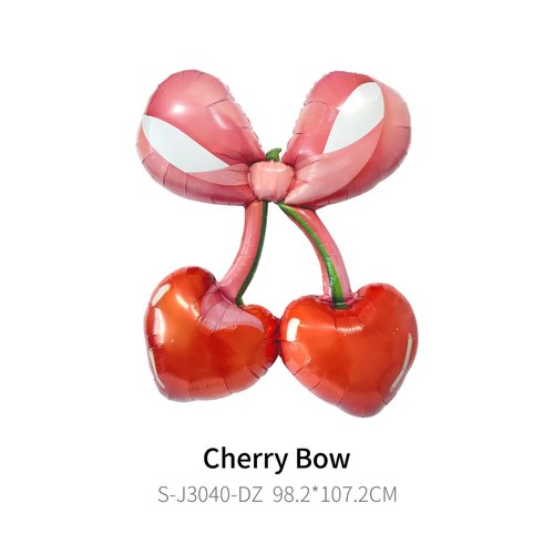2pcs 42 Inch Red Cherry Bow Foil Balloons Arch Garland Summer Berry Fruit She's the Cherry on Top Themed Party Balloon for First Birthday Baby Shower Tree Balloons Decor Party Decorations Supplies
