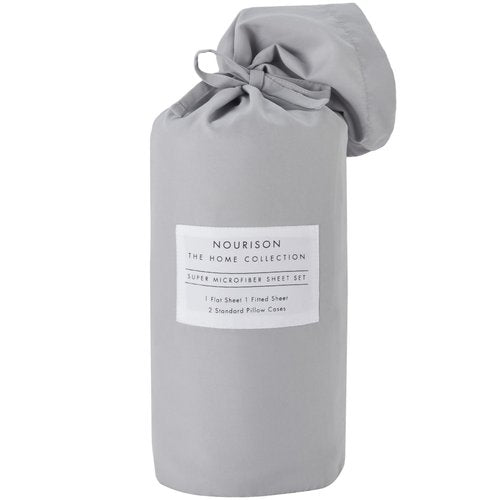 Nourison Home Dreamscape Solid Grey King 4-piece Bedding Sheet Set