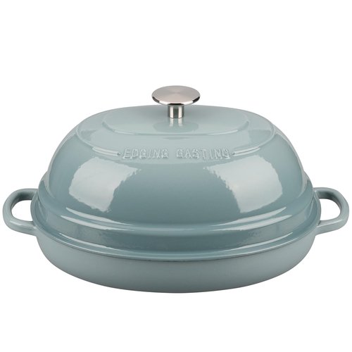 EDGING CASTING Enameled Oval Cast Iron Dutch Oven Pot with Lid, Bread Dutch Oven for Sourdough Bread Baking, Dutch Oven Bread, Bread Oven, 6QT, Seasalt