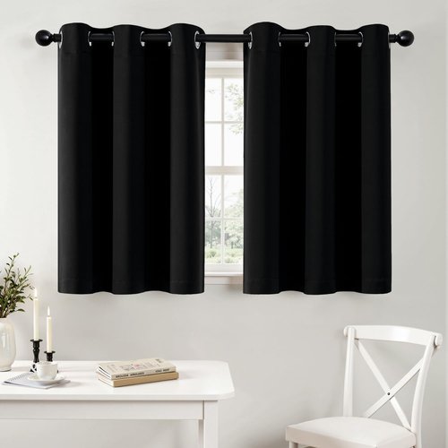 MIULEE Blackout Short Curtains - Thermal Insulated Drapes for Kitchen & Bedroom | 40" x 36" - 2 Panels
