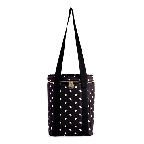 kate spade new york Wine Picnic Cooler Bag, Insulated Bag for Picnics, 4-Bottle Wine Tote, Large Capacity Soft Cooler (Almond Dot)