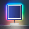 LOAAO LED Bathroom Mirror - 36" x 36" Anti-Fog, Dimmable & RGB Backlit | Stylish Vanity Mirror with Memory Function
