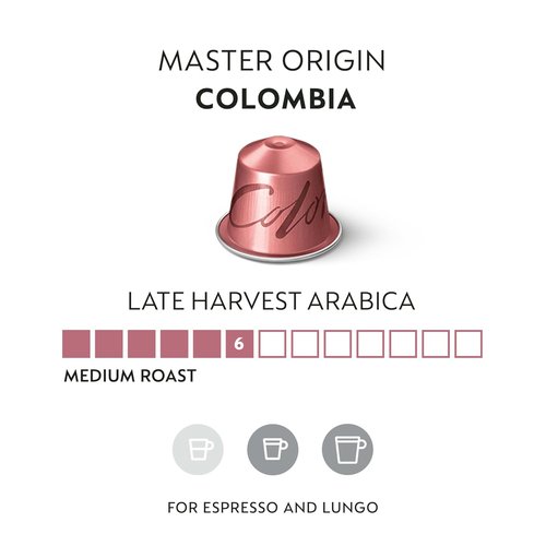 Nespresso Colombia Master Origin Capsules - Medium Roast Coffee Pods | 50 Count Pack