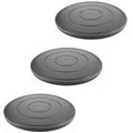VOLCANOES CLUB 16 Inch Lazy Susan Turntable - Heavy Duty Rotating Swivel Steel Ball Bearings - Flat Base Stand for TV/Computer/Monitor/Arts/Crafts/Bonsai/Statue/Cabinet Organizer (3 Pack/Black)