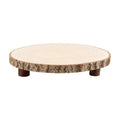 Ruizhihu Wood Cake Stand, 10-11 Inch Wood Slice With Legs, Rustic Slice Cake Stand, for Wedding Table Centerpieces, Woodlandthemed Parties, Event, Birthday Party