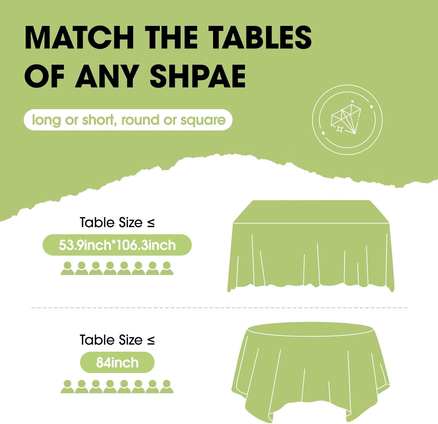Pureegg Disposable Plastic Tablecloths - 10 Pack, 54 x 108 Inch, Leakproof Black & White Gingham Design