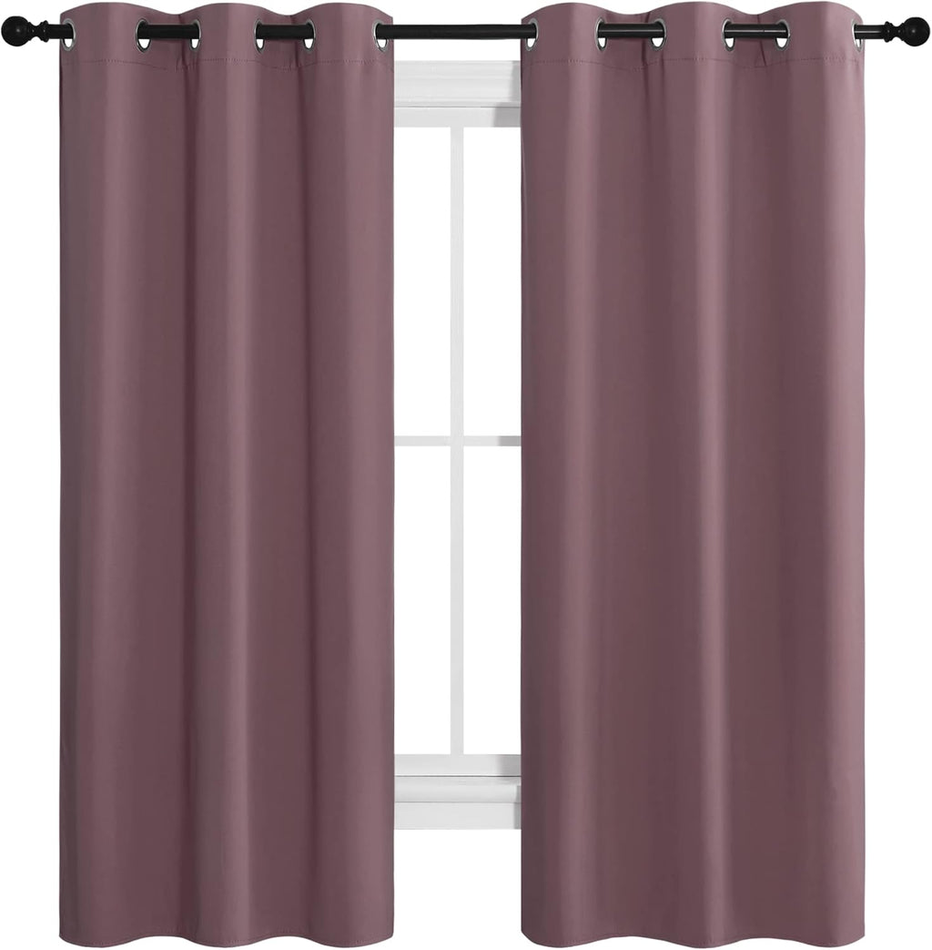 NICETOWN Room Darkening Curtains - Thermal Insulated Grommet Drapes | Set of 2, 42" x 68" for Kitchen & Bedroom