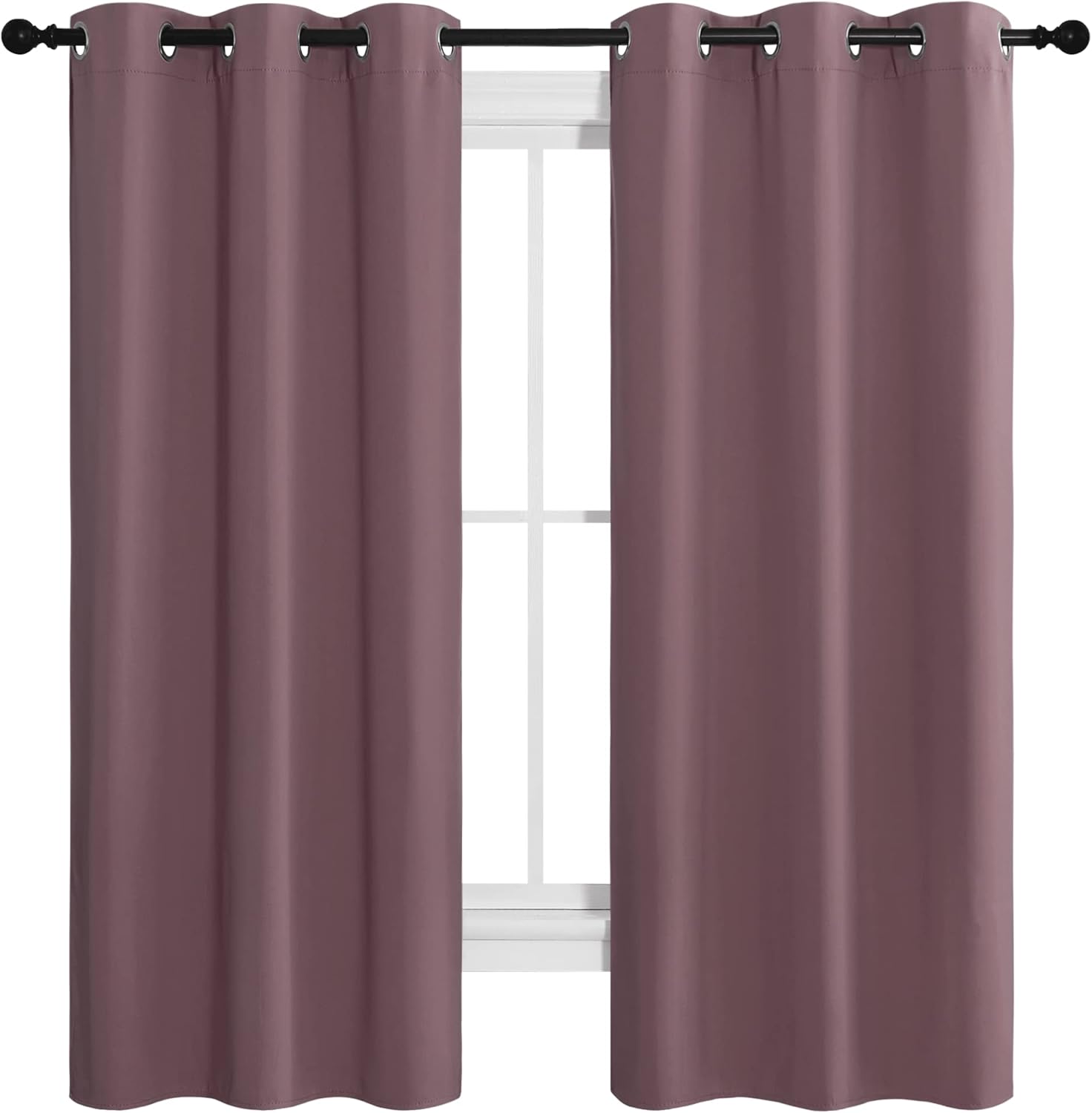 NICETOWN Room Darkening Curtains - Thermal Insulated Grommet Drapes | Set of 2, 42" x 68" for Kitchen & Bedroom