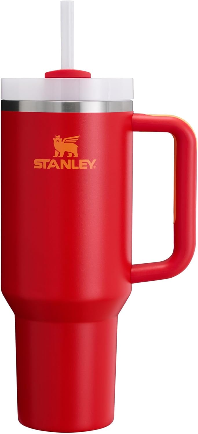Stanley Quencher H2.0 Tumbler - 40 oz Insulated Stainless Steel Cup with Handle & Straw | Chili Color | BPA-Free