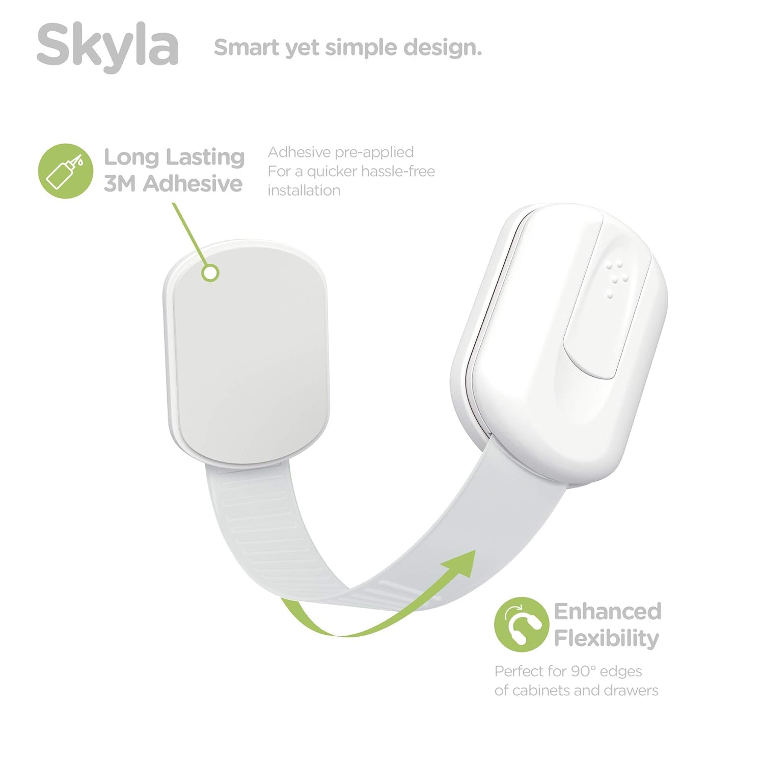 SKYLA HOMES Baby Locks - 8-Pack Child Safety Cabinet Proofing with 3M Adhesive | Easy Install, No Screws