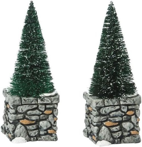 Department 56 Limestone Topiaries Accessory Figurine Set - Perfect for Village Displays (Set of 2)