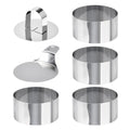 HULISEN Round Cake Ring Mold Set, 3" Crumpet Rings, Stainless Steel Dessert Cooking Molds with Presser & Lifter, Ideal Tool for Mousse, Pastries, Pancakes, Salads