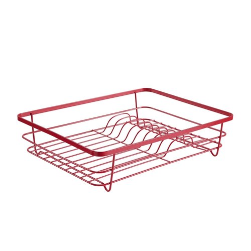 Dish Drying Rack 3 Piece Dish Drainer with Drainboard Set for Kitchen Counter ✅– Dish Rack with Removable Utensil Holder & Swivel Spout for Countertop ✅– DishRack for Plates, Cups & Organization, Red