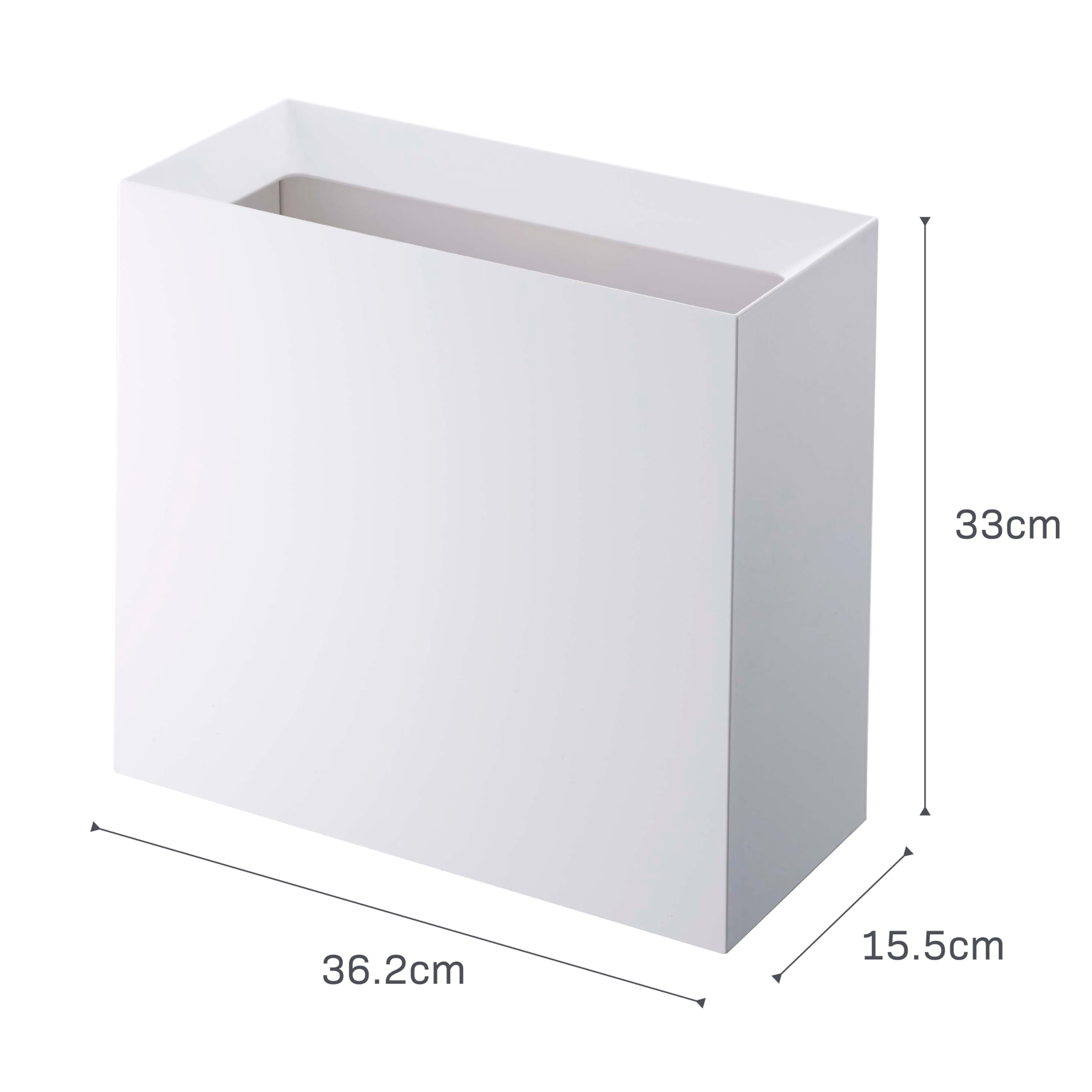 YAMAZAKI Home Tower Trash Can - Modern Garbage Waste Basket with Handle for Kitchen Bedroom Bathroom Office - Abs Plastic - 4 Gallons, 15 Liters