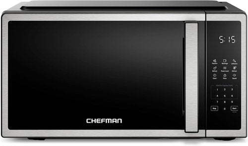 Chefman Microwave Oven - 0.7 Cu. Ft. Compact Design with 10 Power Levels & Child Safety Lock | Stainless Steel