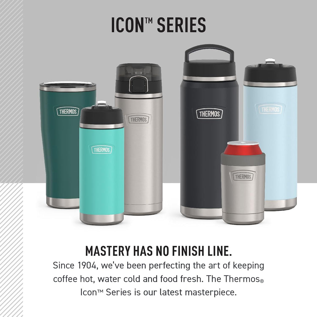 THERMOS Icon Series Water Bottle - 18 Ounce Stainless Steel, Lime - Vacuum Insulated with Spout