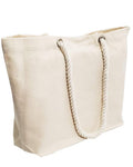 TBF 6 Pack Rope Handle Tote Bags Large Tote Bag with Rope Handles Sturdy Canvas Reusable Grocery Shopping Bags Tote Bag Beach Bag (Large (20" W x 15" H x 5" D))