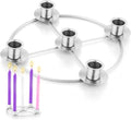 Newtay Christmas Advent Wreath Candle Holder - 5 Candle 8.5 Inch Metal Ring for Holiday Home Decor | Silver