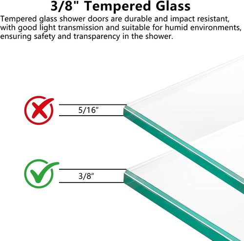 Frameless Bathtub Shower Door - 3/8" Clear Tempered Glass | Double Sliding, Brushed Gold Finish, 56"-60" Wide