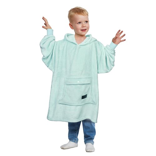 Catalonia Wearable Blanket Hoodie for Kids, Oversized Wearable Fleece Pullover with Large Front Pocket, Ages 4-12, Christmas Gifts for Kids