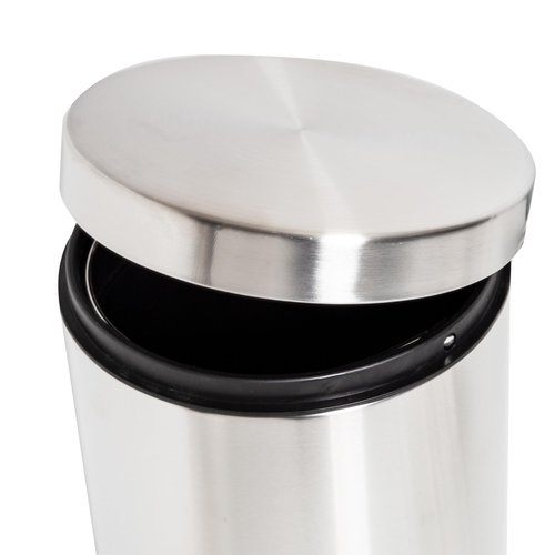 Honey-Can-Do Mini Stainless Steel Trash Can with Lid and Foot Pedal, 5-Liter Small Garbage Bin for Bathroom or Office, Silver